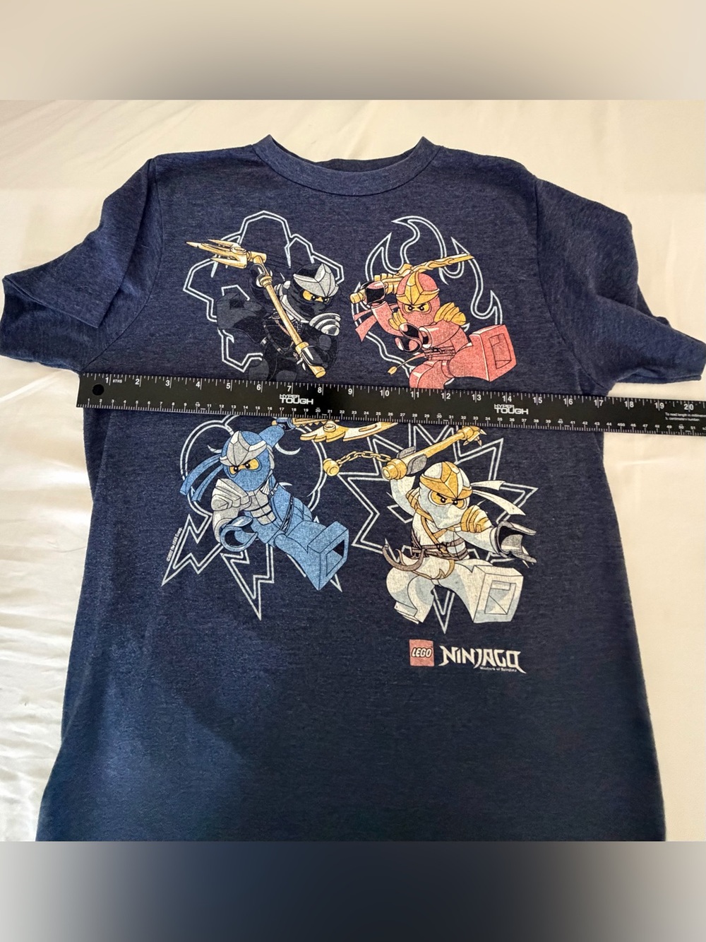 Old Navy Navy Blue Ninjago Graphic Tee with Multicolor Ninjas- boys 10-12 - Picture 6 of 6
